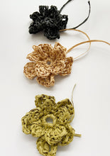 Load image into Gallery viewer, Crocheted Flowers with Natural Raffia Paper String
